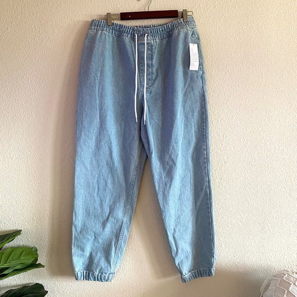 NWT BDG Urban Outfitters Denim High Waisted Cargo Jogger Pants Jeans Large - Picture 2 of 6